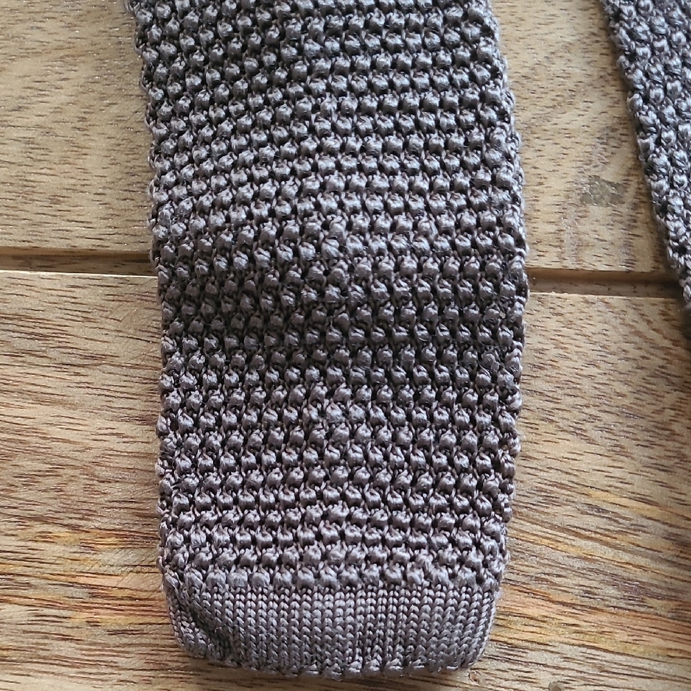 Charvet Brown/pewter silk Knit Tie Italy